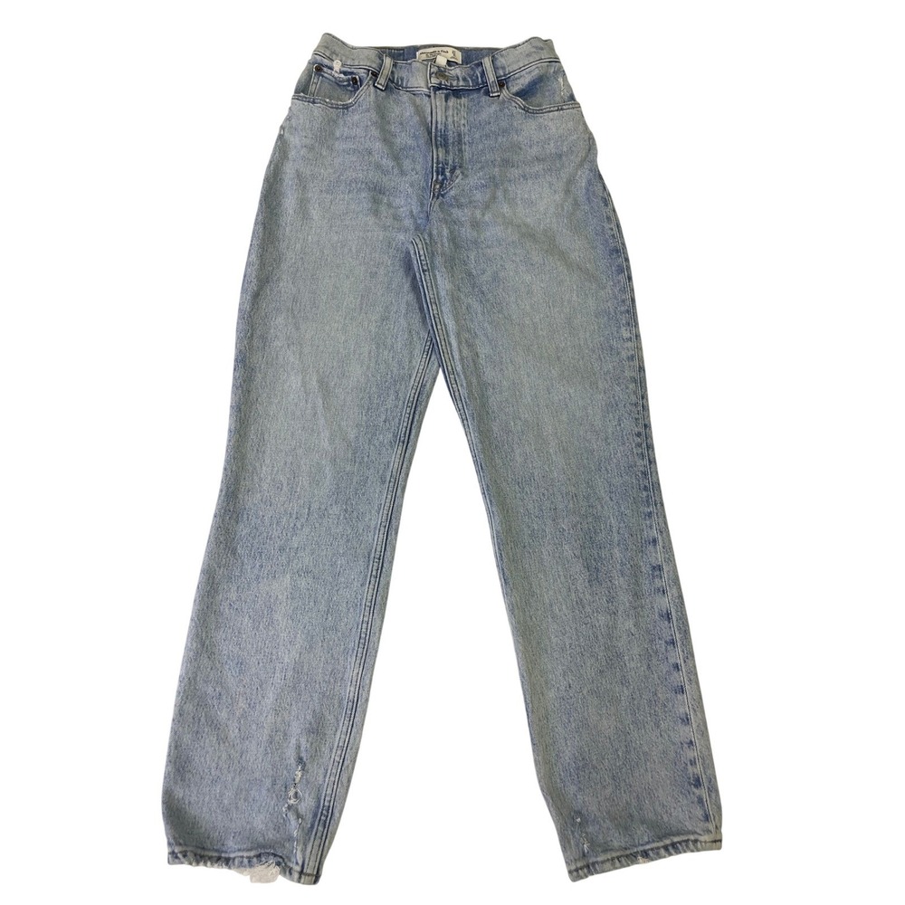 Abercrombie & Fitch 27/4S Curve Love 90s Straight Ultra High Rise Blue Jeans